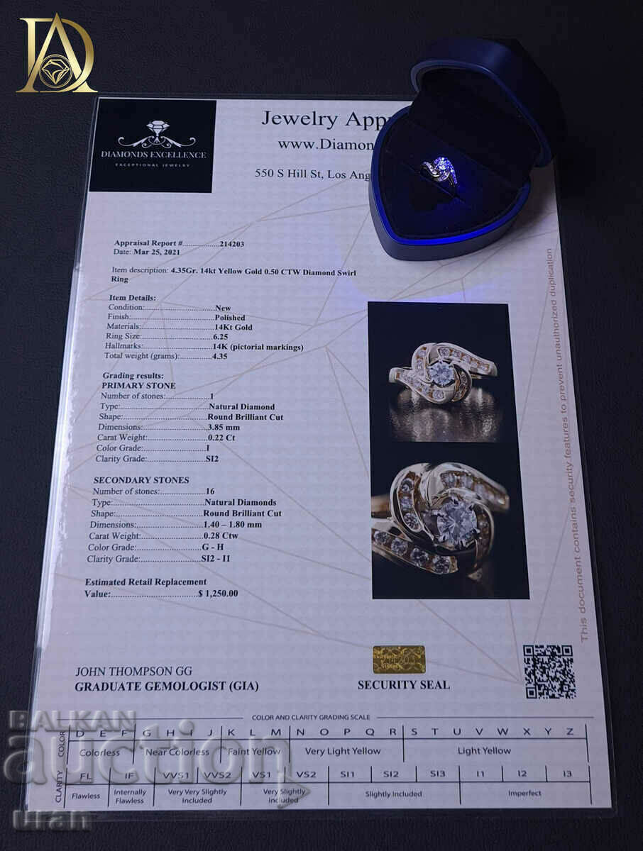 New Gold Ring with 0.50ct Natural Diamonds - 6 New Gold Ring with 0.50ct Natural Diamonds - 6