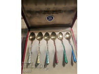 STUNNING Set of 6 silver plated coffee spoons