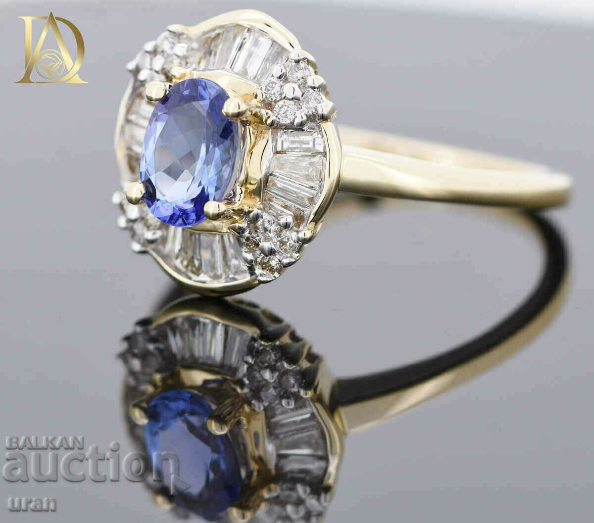 Доставка на Нов Златен Пръстен с Танзанит и 0.50кт Естествени Брилянти Доставка на Нов Златен Пръстен с Танзанит и 0.50кт Естествени Брилянти