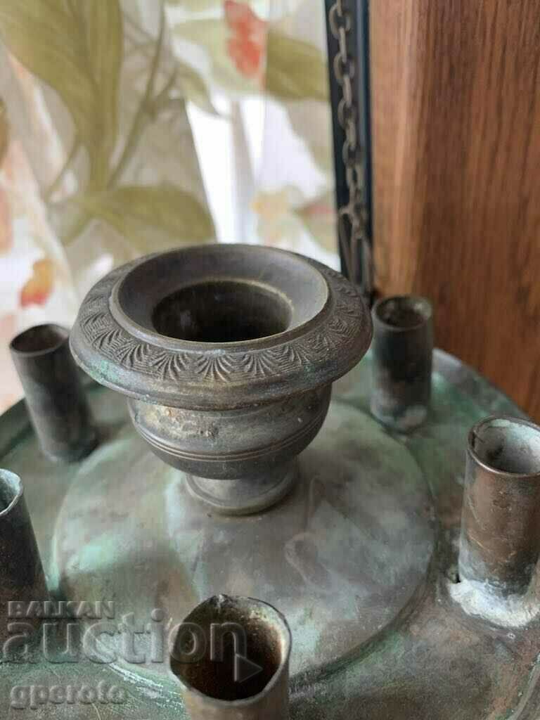 Auction Huge old copper lamp - 19th century Auction Huge old copper lamp - 19th century