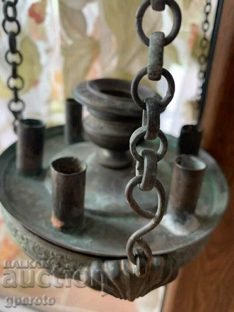 Доставка на Огромно старо бакърено кандило-19-ти век Доставка на Огромно старо бакърено кандило-19-ти век