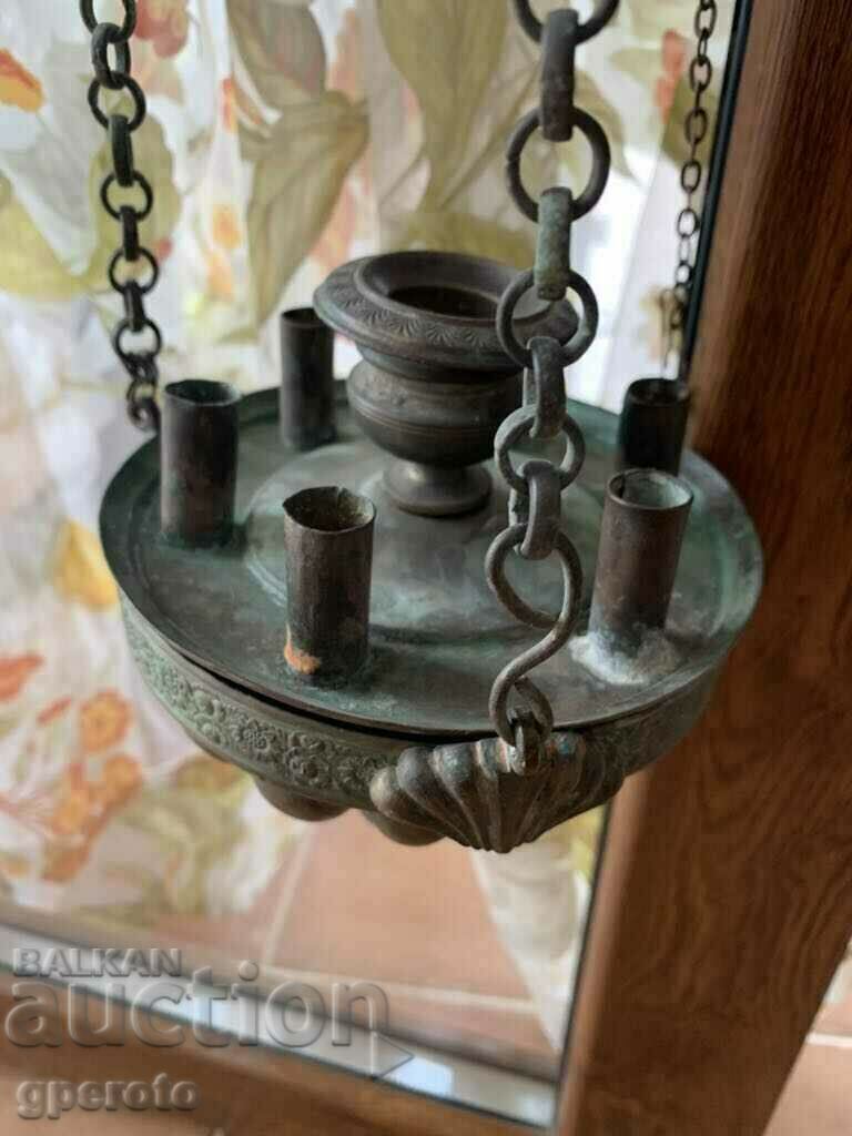 Huge old copper lamp - 19th century Huge old copper lamp - 19th century