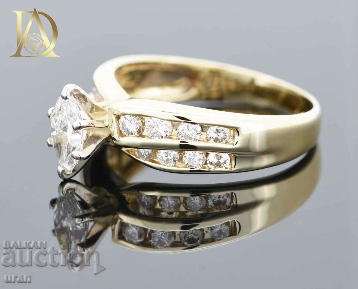 Auction New Gold Ring with 1.03ct Natural Diamonds Auction New Gold Ring with 1.03ct Natural Diamonds