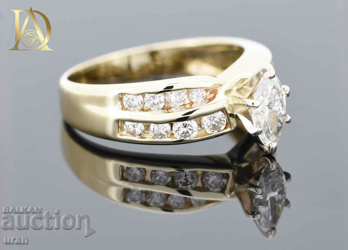 Inel de aur nou cu diamante naturale de 1,03 ct - 5