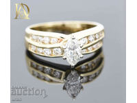 New Gold Ring with 1.03ct Natural Diamonds