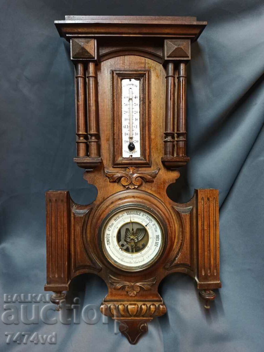 ANTIQUE RARE WALL BAROMETER (STATION).