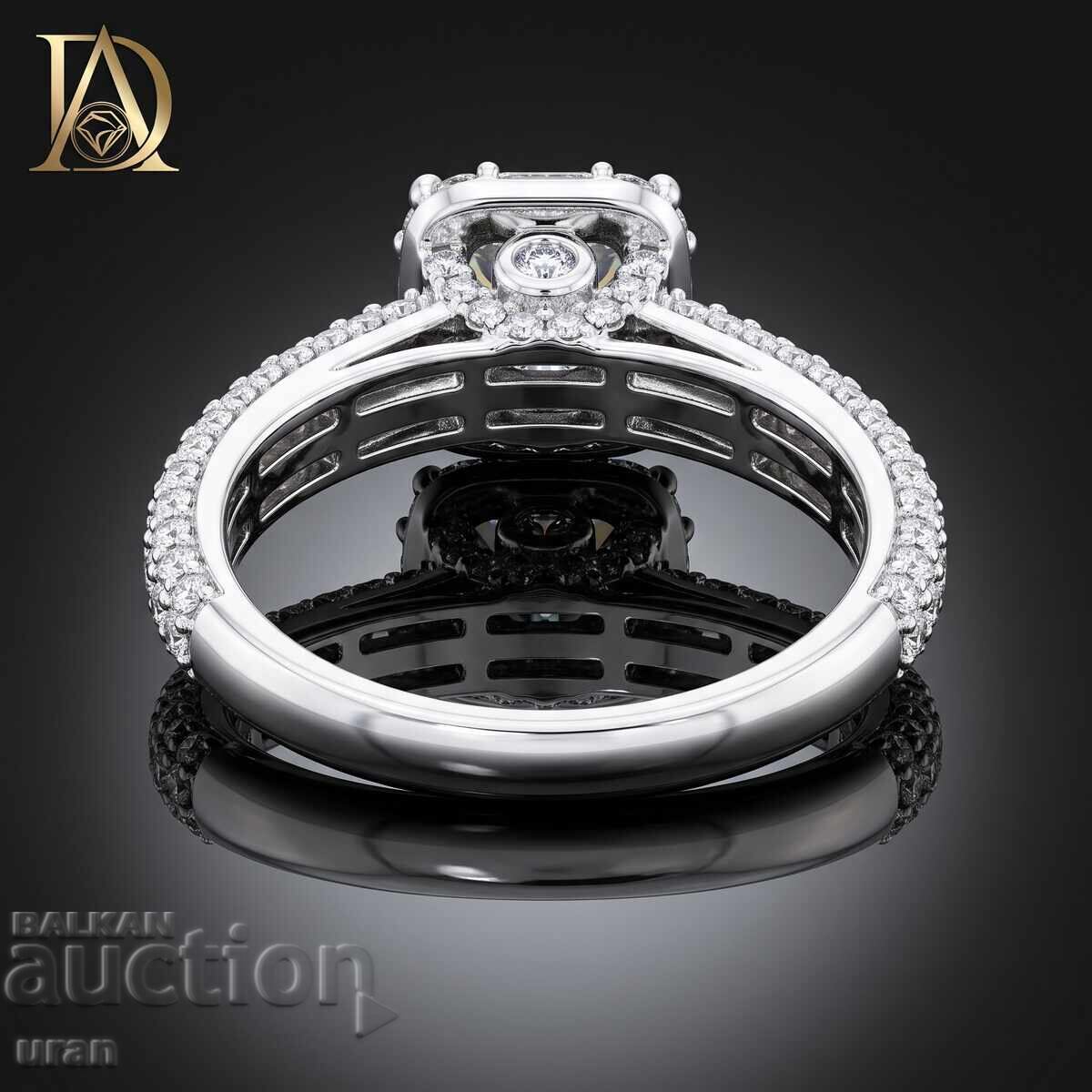 Licitație Inel de aur nou cu diamante naturale de 0,83 ct