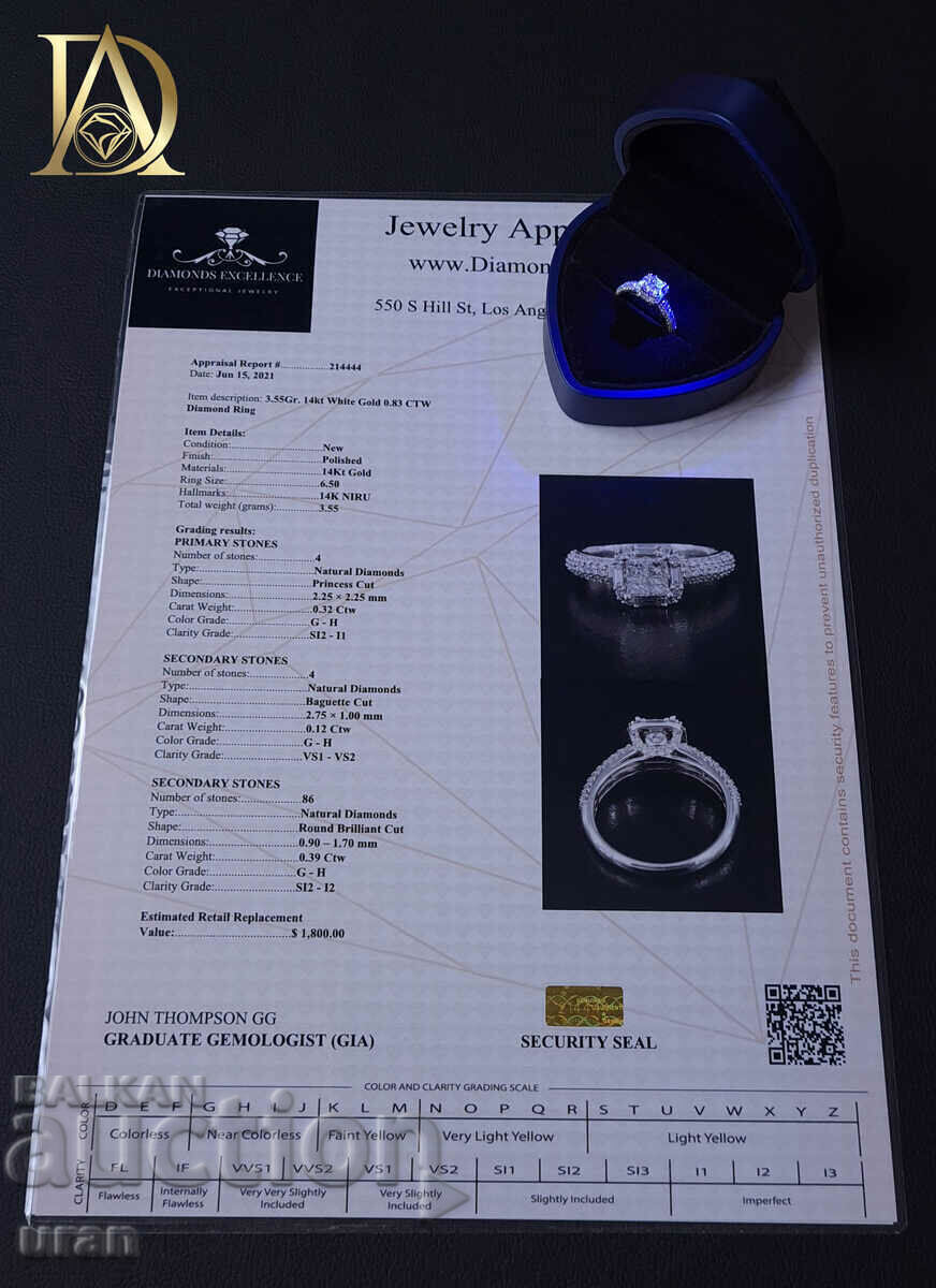 Inel de aur nou cu diamante naturale de 0,83 ct - 5