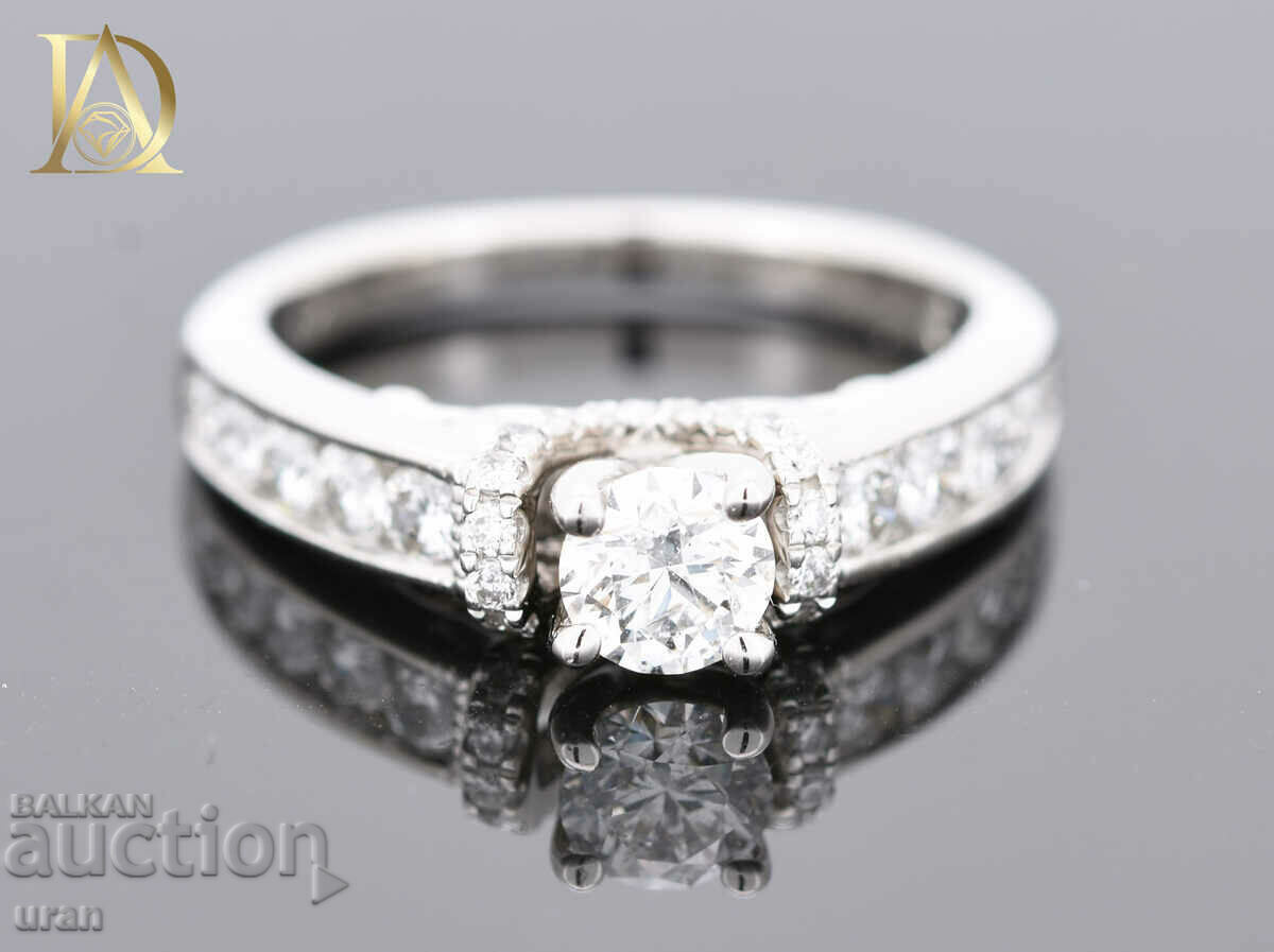 New Gold Ring with 1.02ct Natural Diamonds