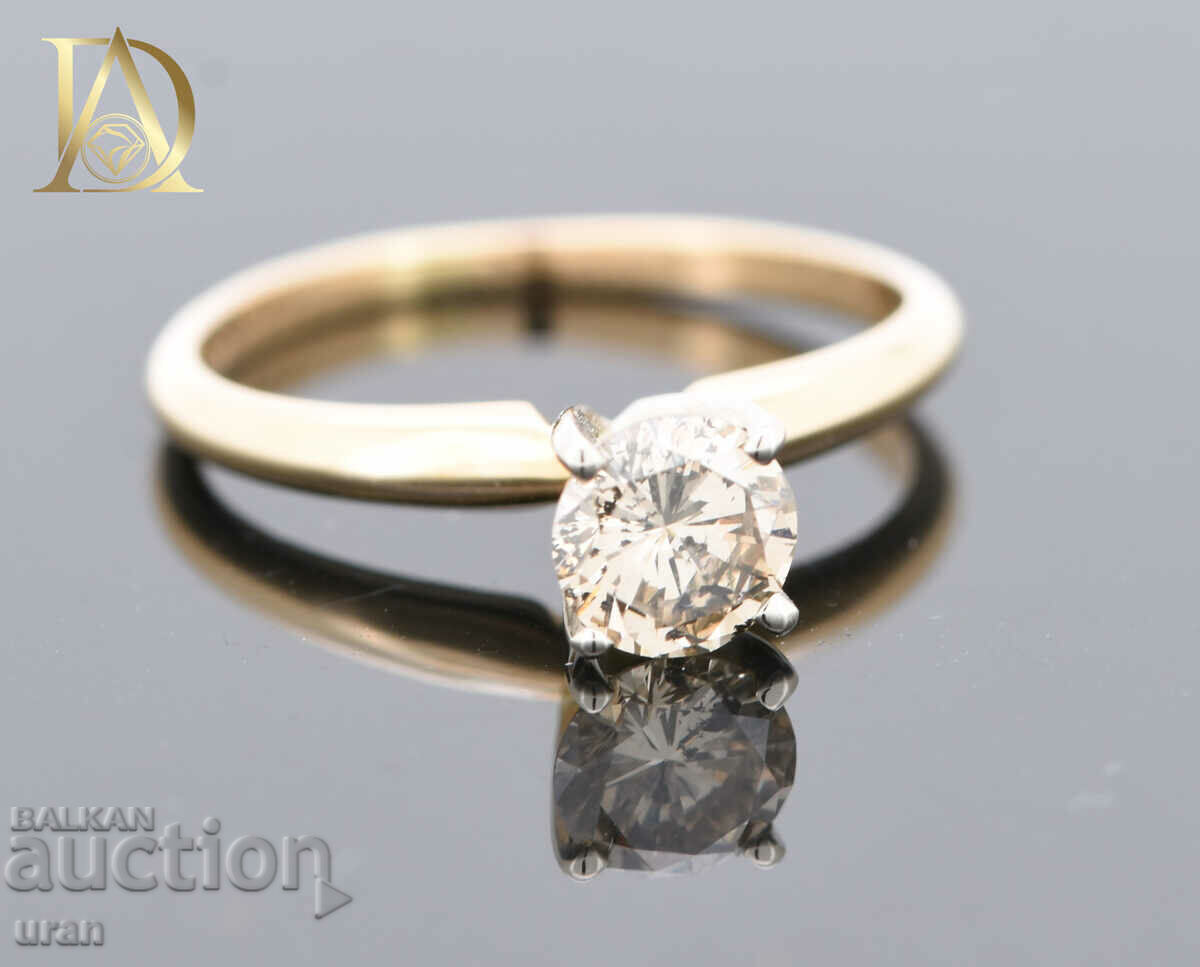 New Gold Ring with 0.56ct Natural Diamond - 5 New Gold Ring with 0.56ct Natural Diamond - 5