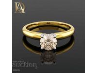 Inel de aur nou cu diamant natural de 0,56 ct