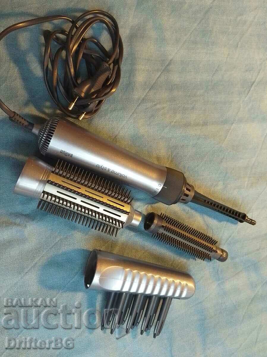 Hair dryer with Braun combs, warm air