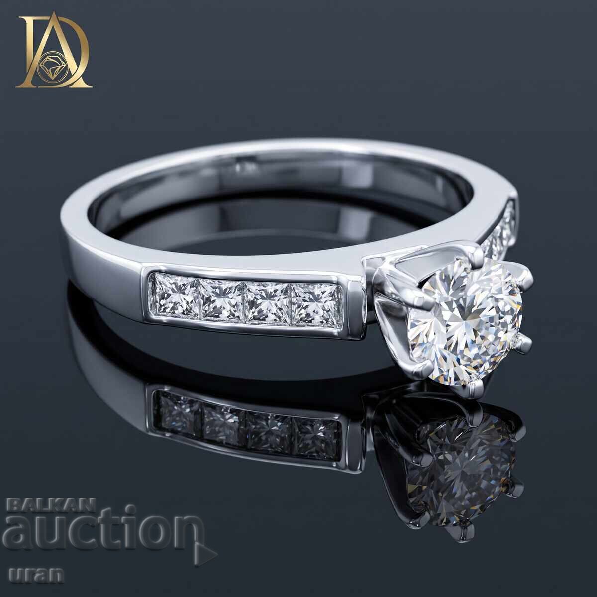 Inel de aur nou cu diamante naturale de 0,77 ct cu preț € 1300.00 | 2542.59 BGN