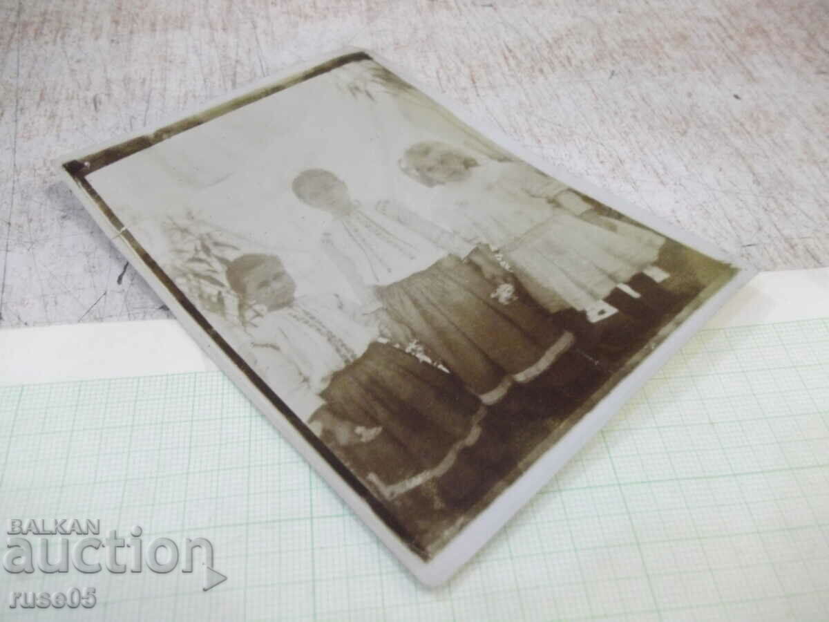 Auction Old photo of three children in costumes Auction Old photo of three children in costumes