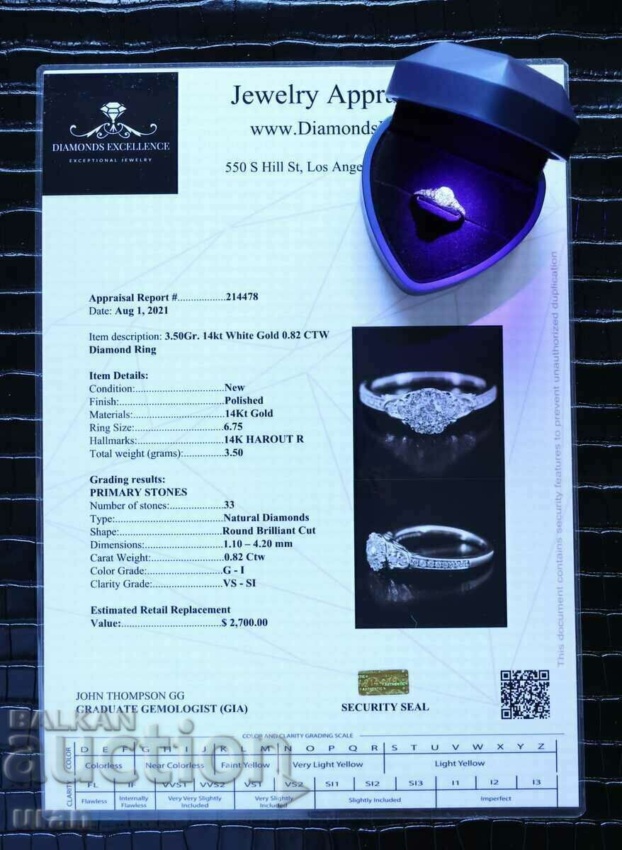 New Gold Ring with 0.82ct Natural Diamonds - 7 New Gold Ring with 0.82ct Natural Diamonds - 7