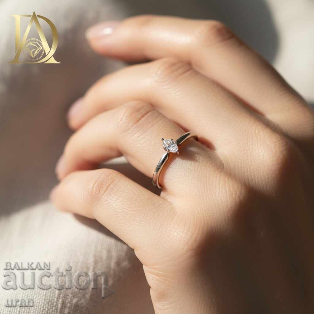 Licitație Inel de aur nou cu diamant natural de 0,20 ct