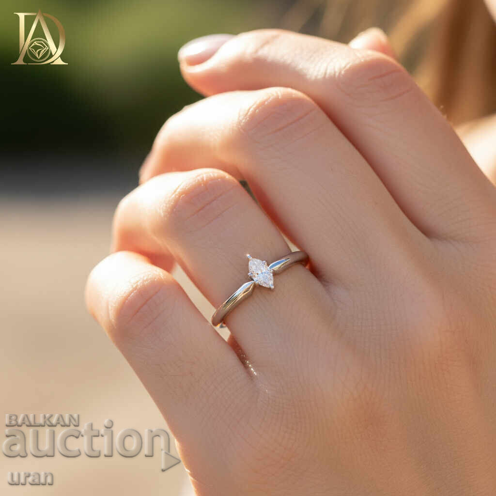 Livrarea Inel de aur nou cu diamant natural de 0,20 ct