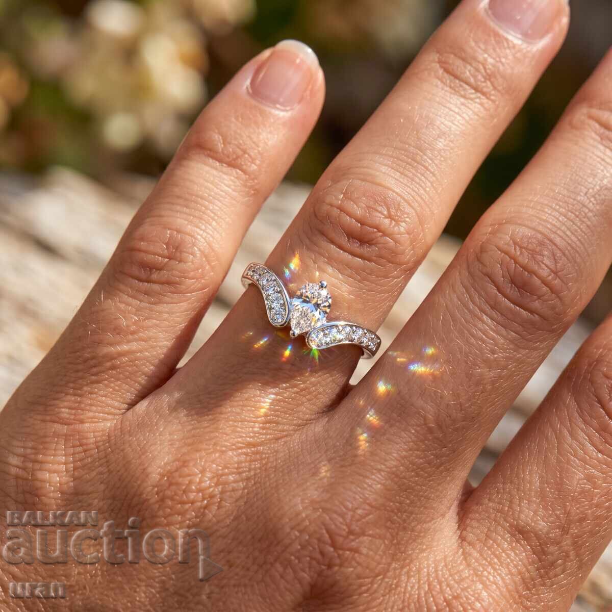 Licitație Inel de aur nou cu diamante naturale de 0,86 ct