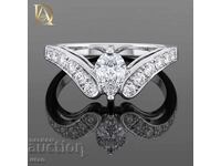 Inel de aur nou cu diamante naturale de 0,86 ct