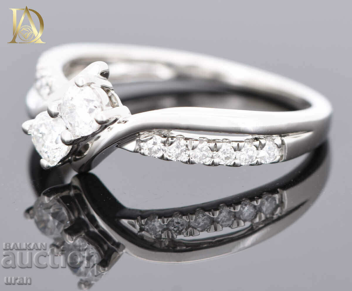 Auction New Gold Ring with 0.52ct Natural Diamonds Auction New Gold Ring with 0.52ct Natural Diamonds