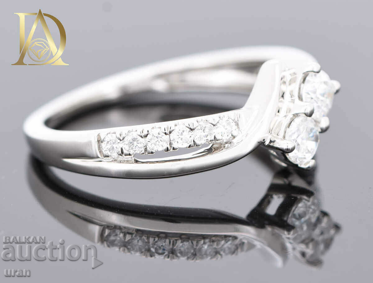 Доставка на Нов Златен Пръстен с 0.52кт Естествени Диаманти