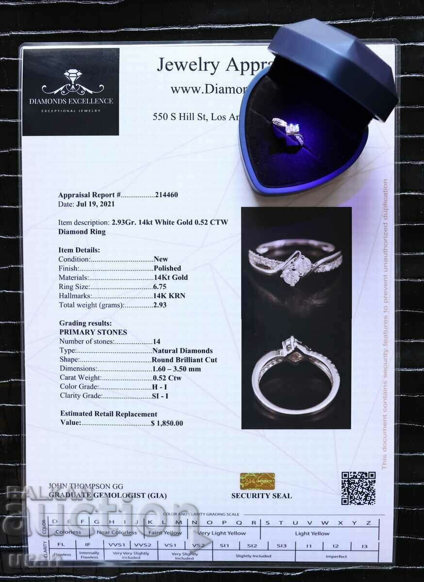 New Gold Ring with 0.52ct Natural Diamonds - 5 New Gold Ring with 0.52ct Natural Diamonds - 5