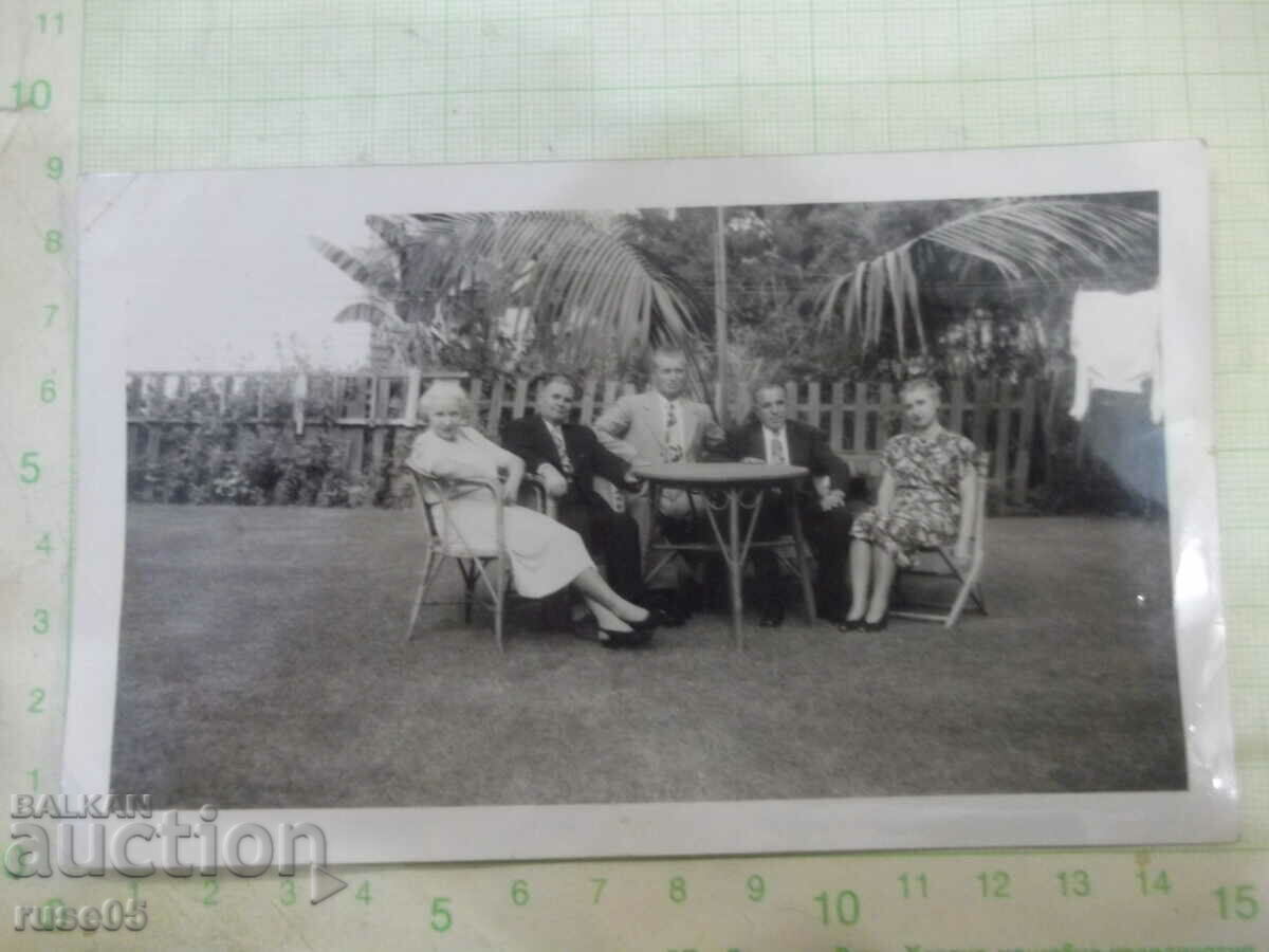 Old photo of Bulgarians in the garden in America