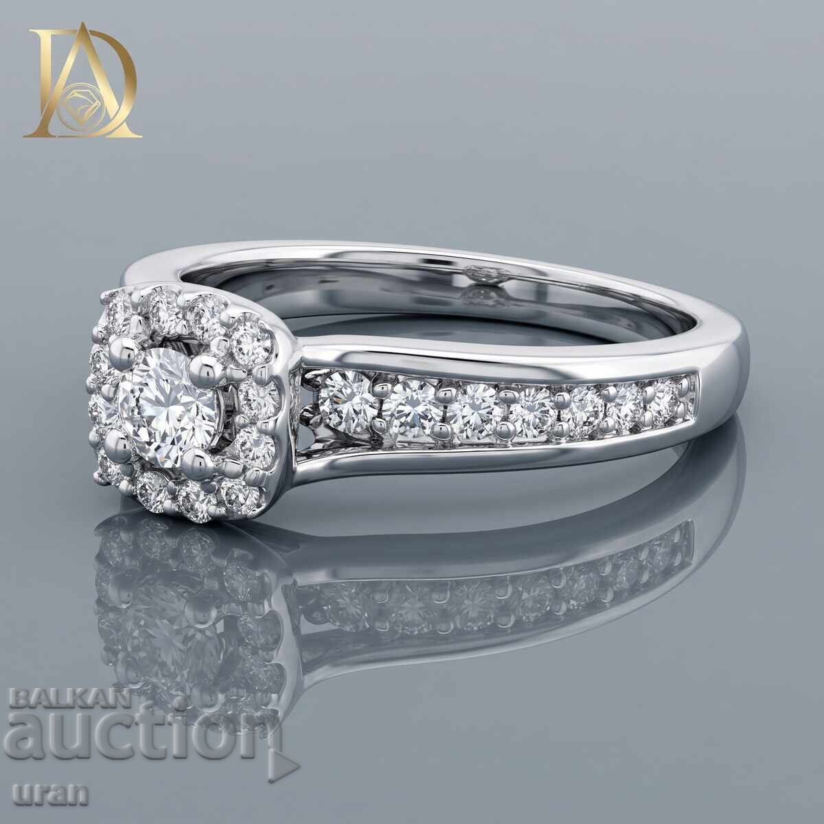 Inel de aur nou cu diamante naturale de 0,62 ct cu preț € 1400.00 | 2738.17 BGN