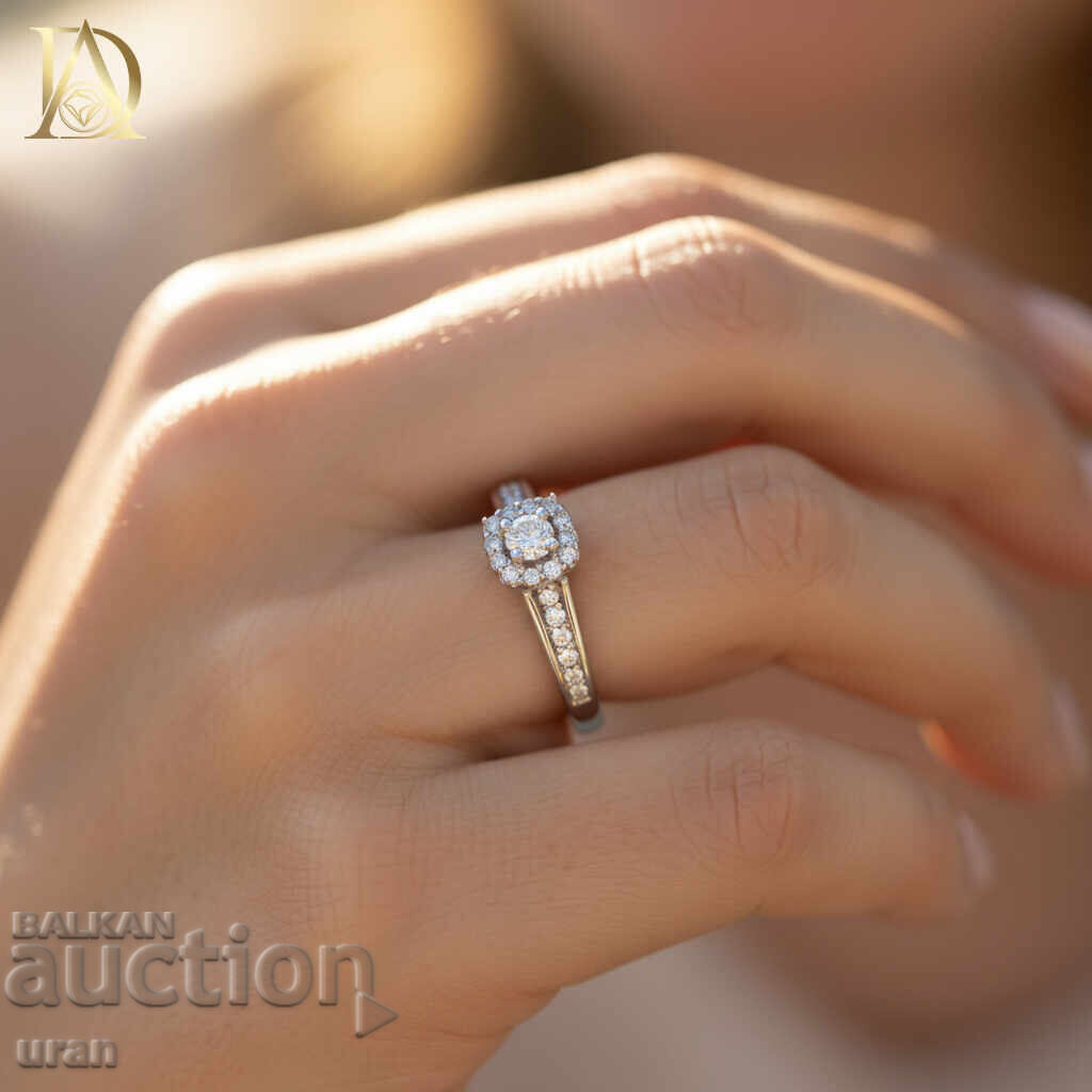 Auction  New Gold Ring with 0.62ct Natural Diamonds