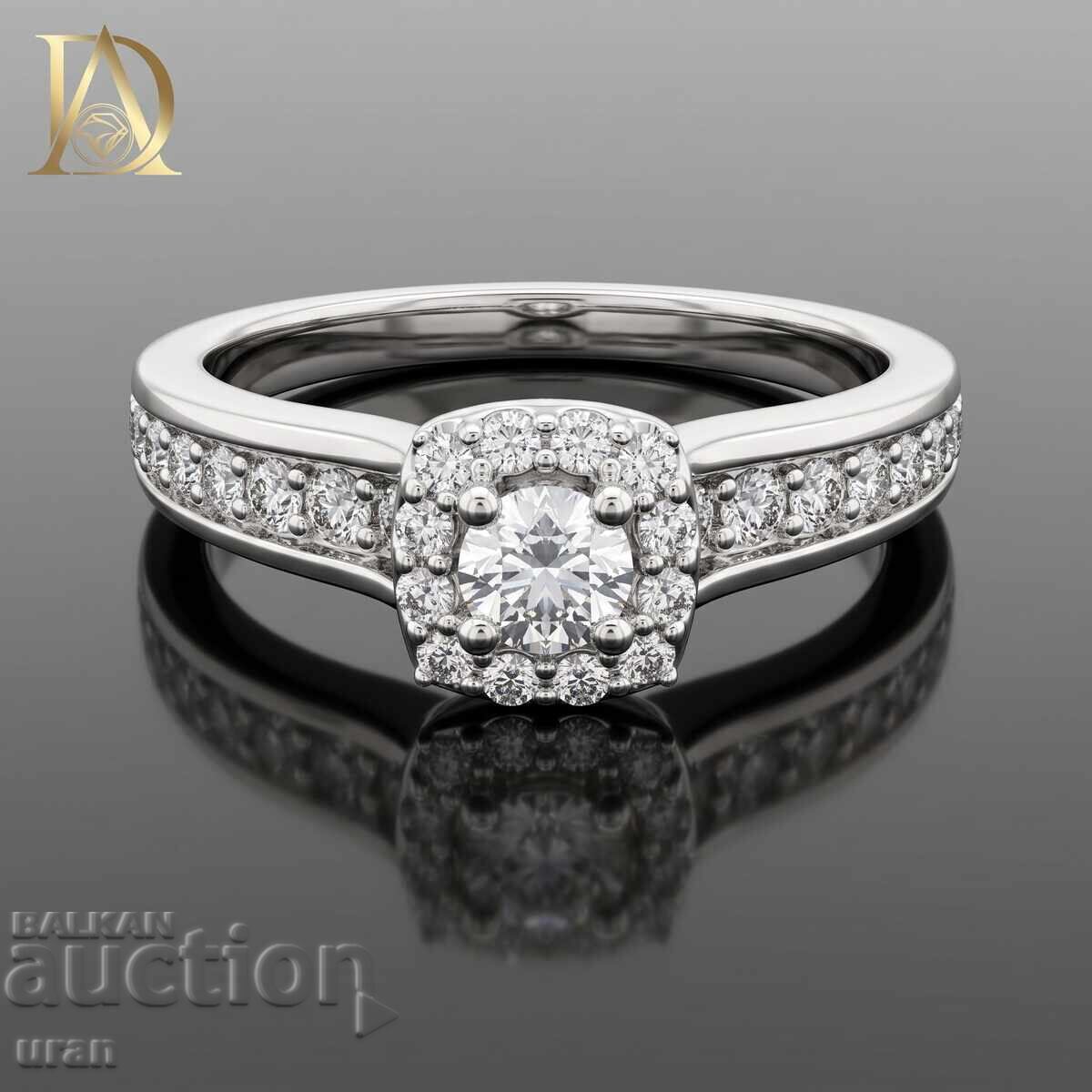 Inel de aur nou cu diamante naturale de 0,62 ct