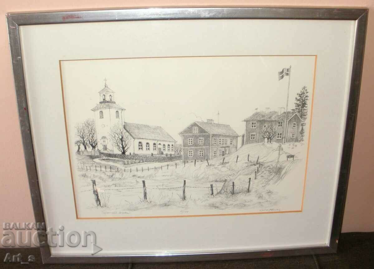 A framed lithograph by the Swedish artist Lasse Olsson - 5 A framed lithograph by the Swedish artist Lasse Olsson - 5