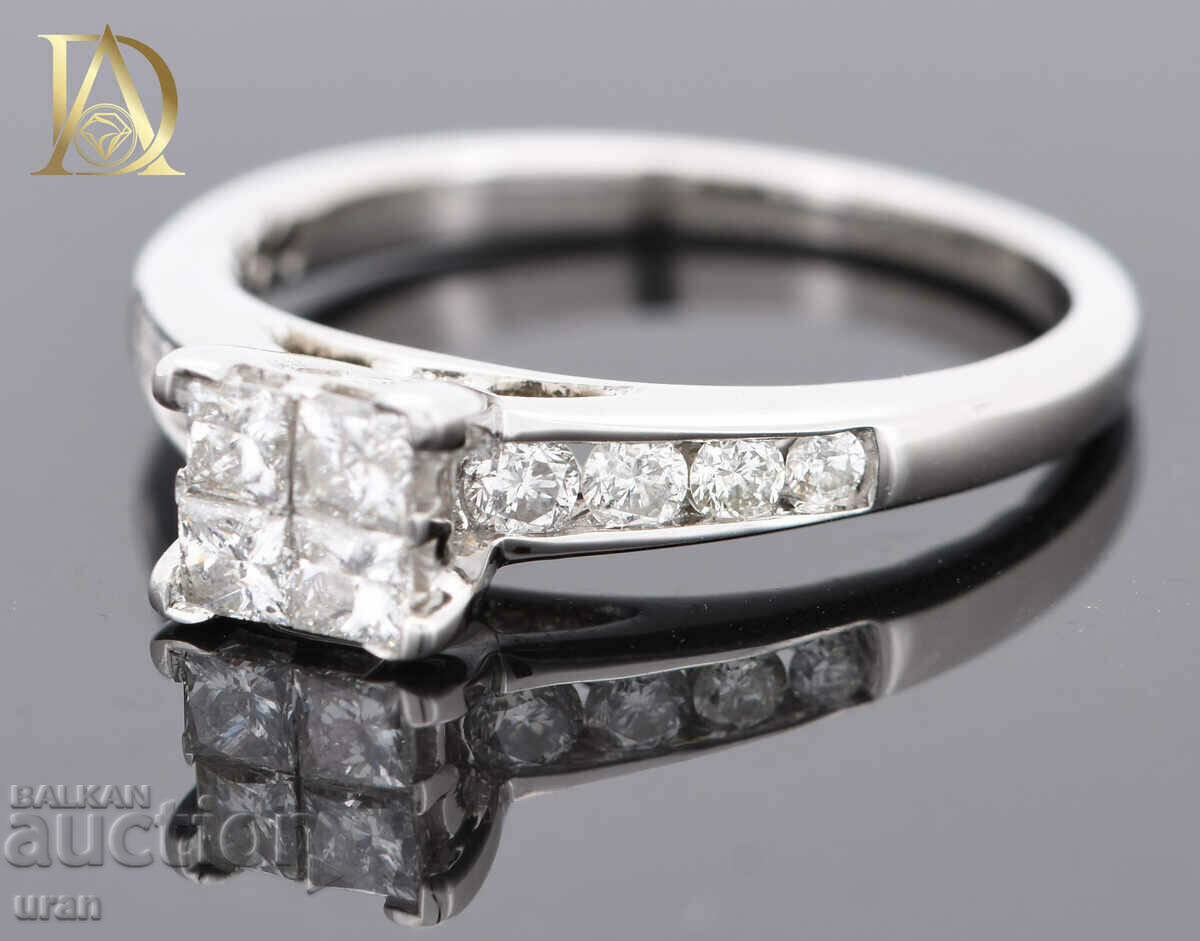 Auction  New Gold Ring with 0.74ct Natural Diamonds