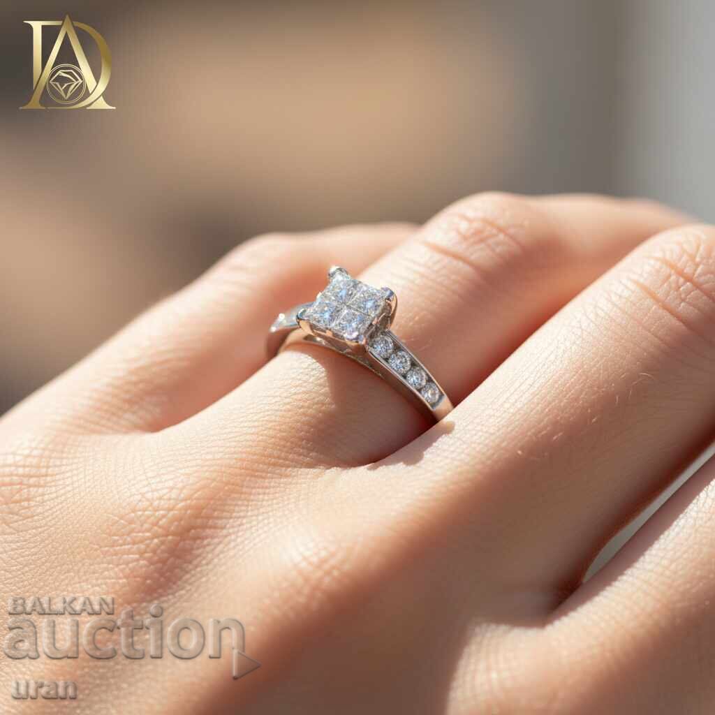 Аукцион Нов Златен Пръстен с 0.74кт Естествени Диаманти