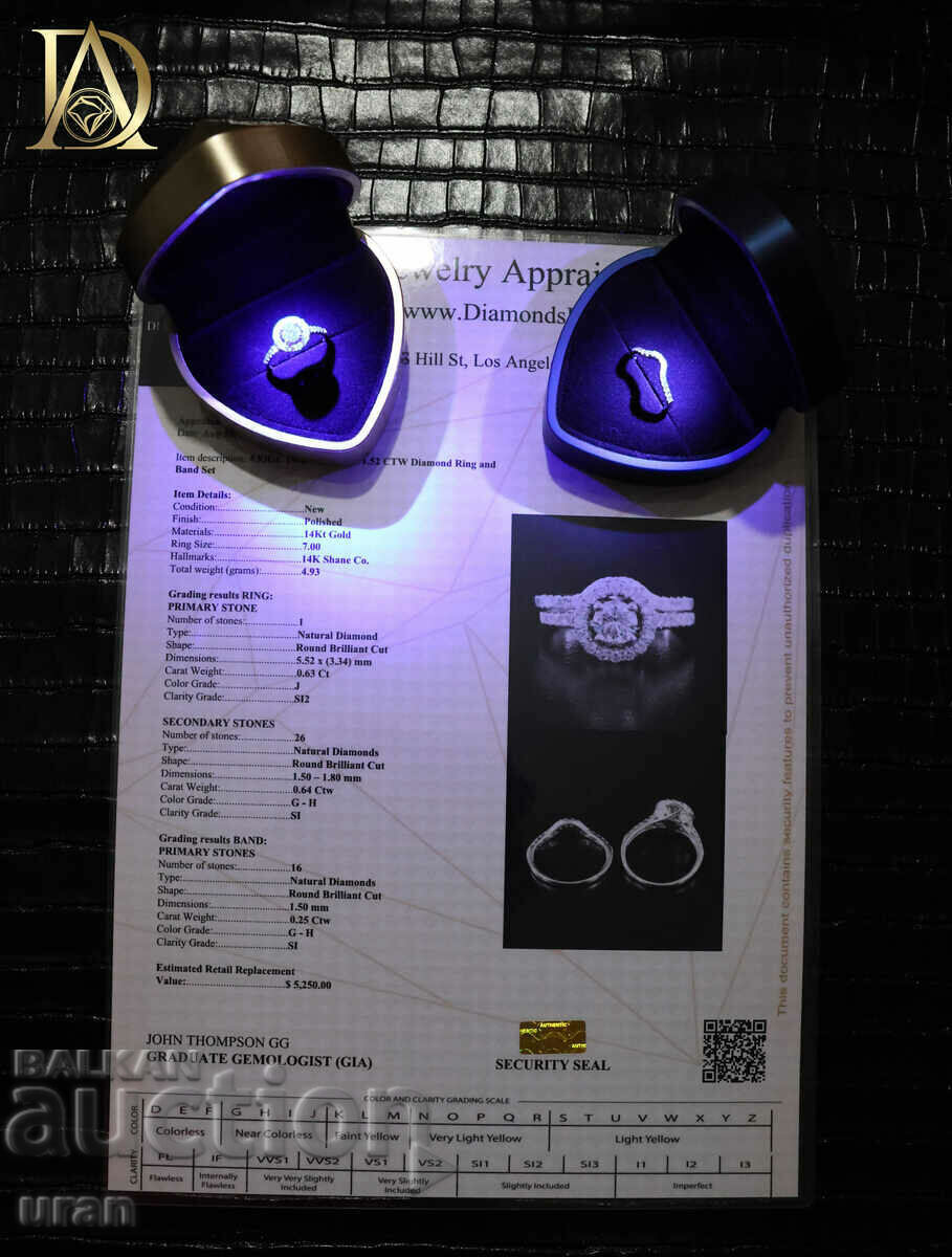 New Set of Two Gold Rings with 1.52ct Natural Diamonds - 7 New Set of Two Gold Rings with 1.52ct Natural Diamonds - 7