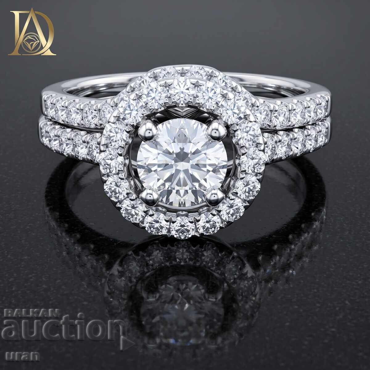 New Set of Two Gold Rings with 1.52ct Natural Diamonds