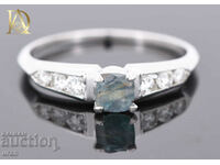 New Gold Ring with Natural Alexandrite and Diamonds