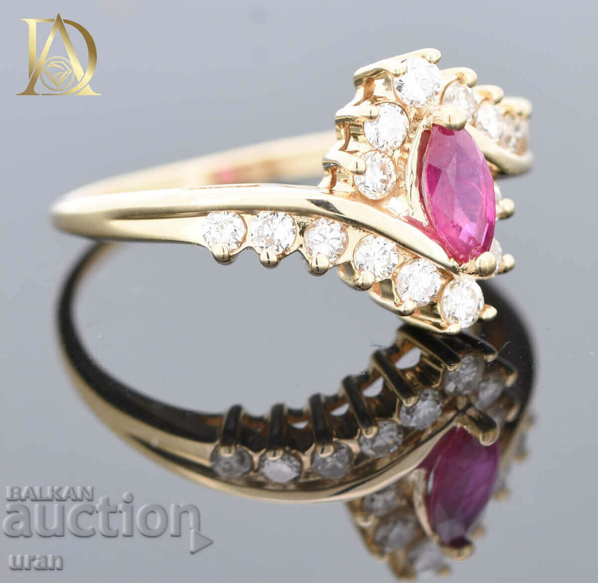Delivery of New Gold Ring with Natural Ruby and Natural Diamonds Delivery of New Gold Ring with Natural Ruby and Natural Diamonds