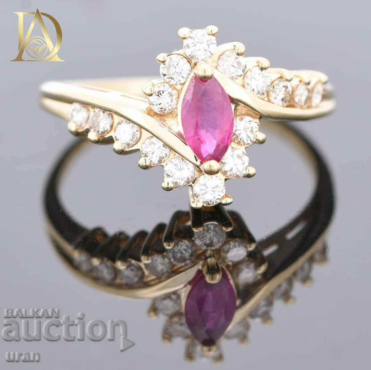 New Gold Ring with Natural Ruby and Natural Diamonds - 5 New Gold Ring with Natural Ruby and Natural Diamonds - 5