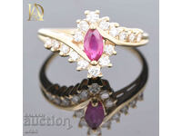 New Gold Ring with Natural Ruby and Natural Diamonds