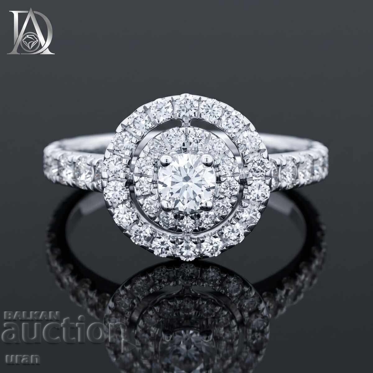 Inel de aur nou cu diamante naturale de 0,78 ct