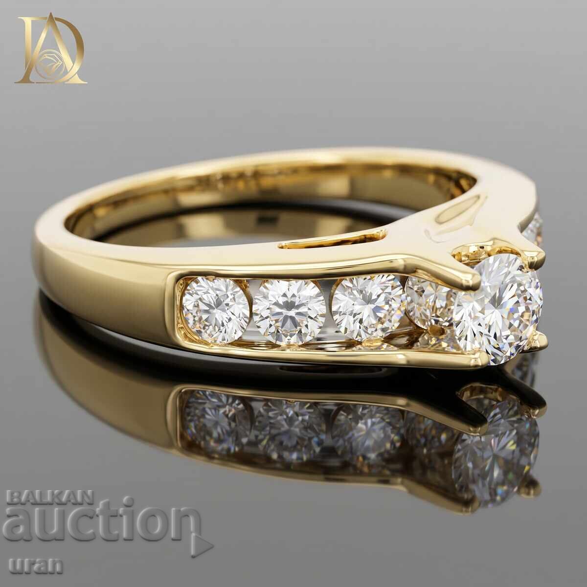 Inel de aur nou cu diamante naturale de 0,93 ct cu preț € 1500.00 | 2933.76 BGN