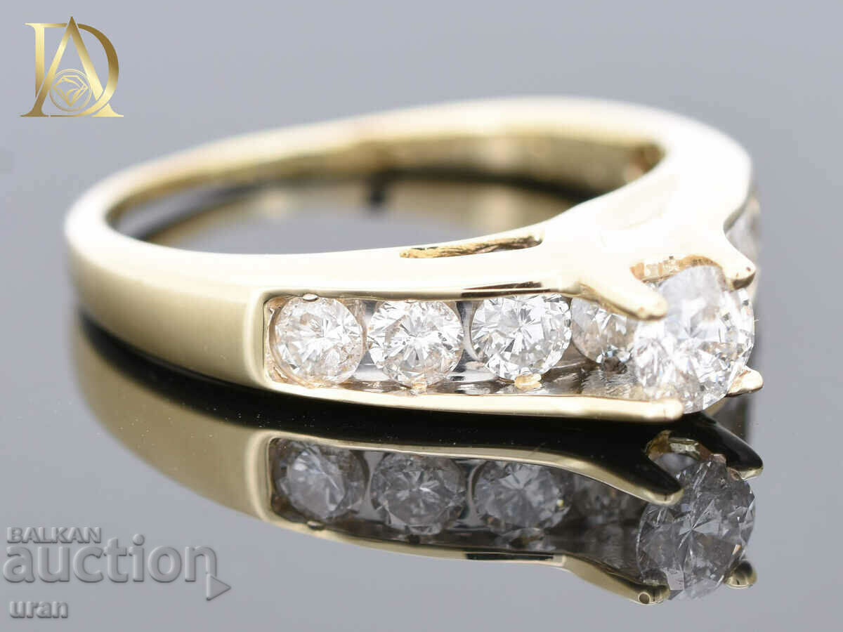 New Gold Ring with 0.93ct Natural Diamonds - 5