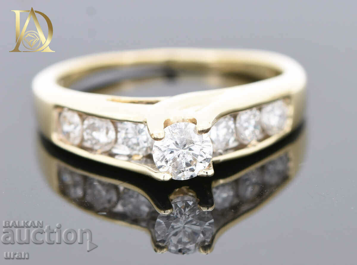 New Gold Ring with 0.93ct Natural Diamonds