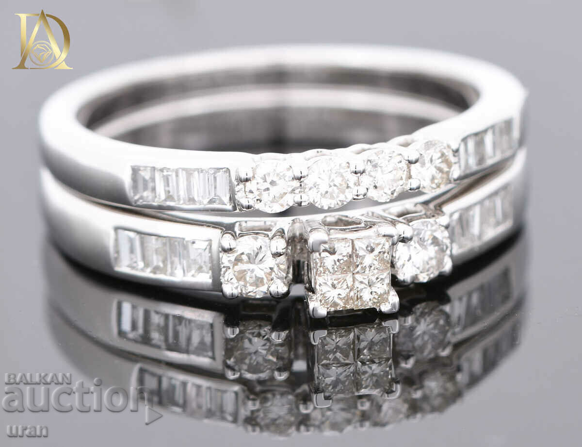 Нов Сет от Два Златни Пръстена с 0.55кт Естествени Брилянти с цена 2000.00 лв. | € 1022.58 Нов Сет от Два Златни Пръстена с 0.55кт Естествени Брилянти с цена 2000.00 лв. | € 1022.58