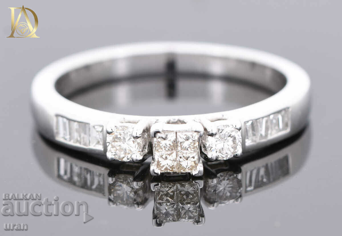 Аукцион Нов Сет от Два Златни Пръстена с 0.55кт Естествени Брилянти