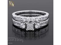 Set nou de două inele de aur cu diamante naturale de 0,55 ct