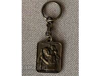 Interesting solid English key ring - Saint Christopher