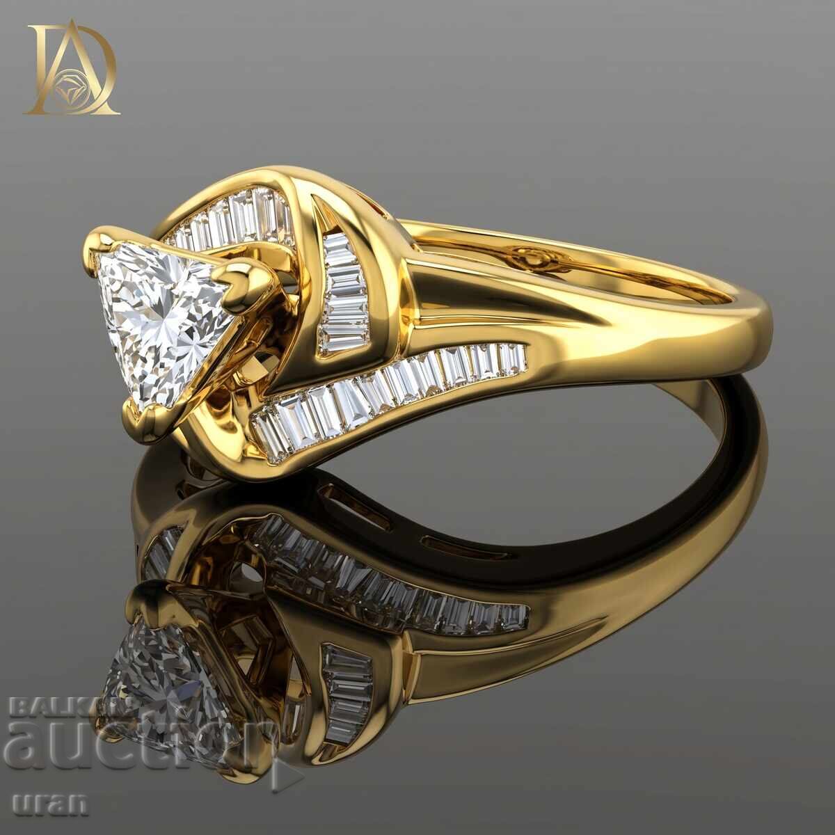 Licitație Inel de aur nou cu diamante naturale de 0,67 ct Licitație Inel de aur nou cu diamante naturale de 0,67 ct