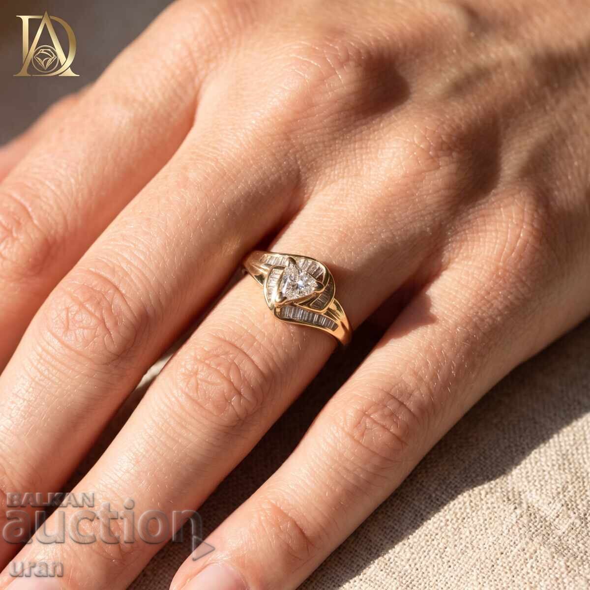 Livrarea Inel de aur nou cu diamante naturale de 0,67 ct Livrarea Inel de aur nou cu diamante naturale de 0,67 ct