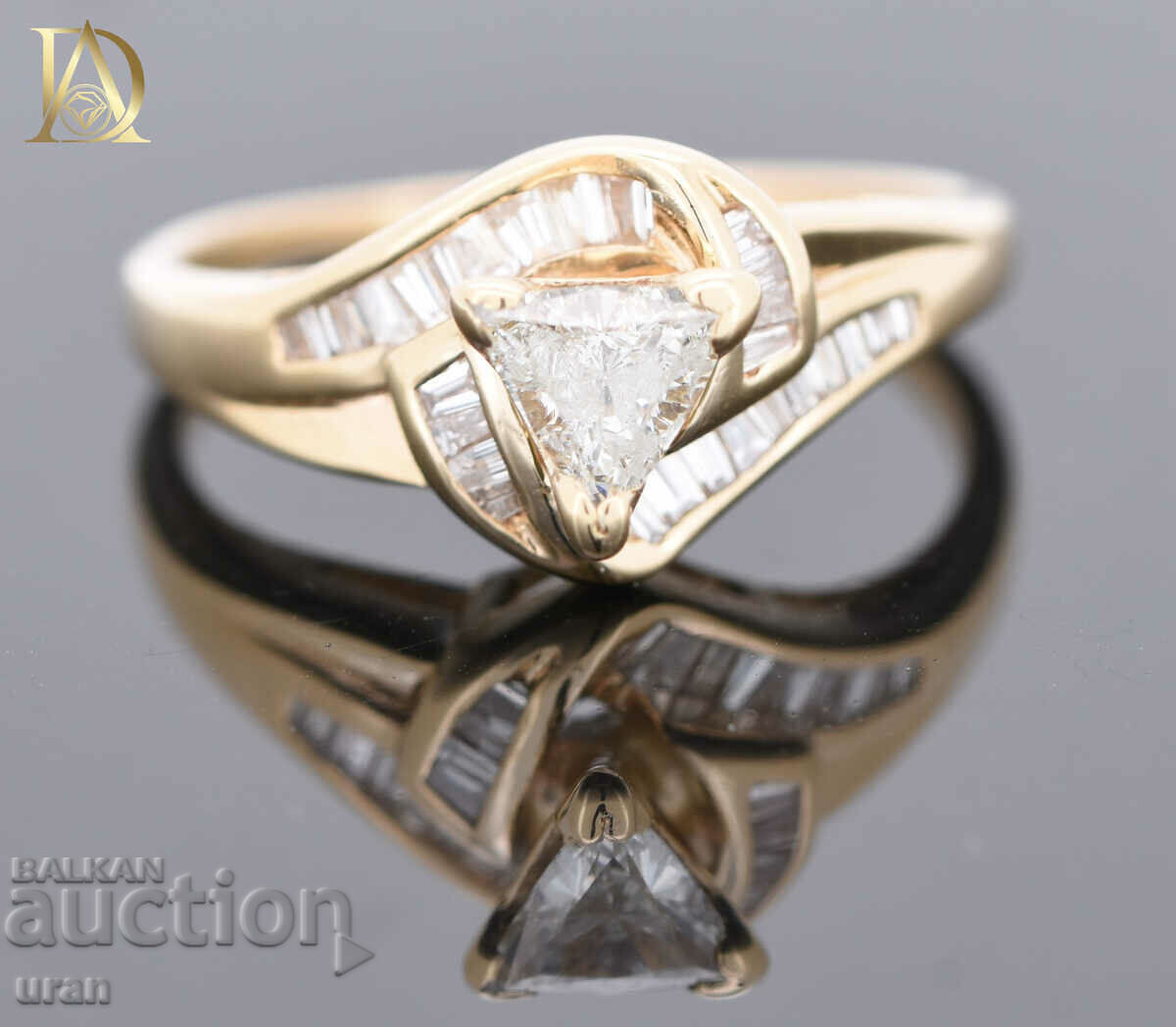 Νέο χρυσό δαχτυλίδι με φυσικά διαμάντια 0,67 καρατίων Νέο χρυσό δαχτυλίδι με φυσικά διαμάντια 0,67 καρατίων